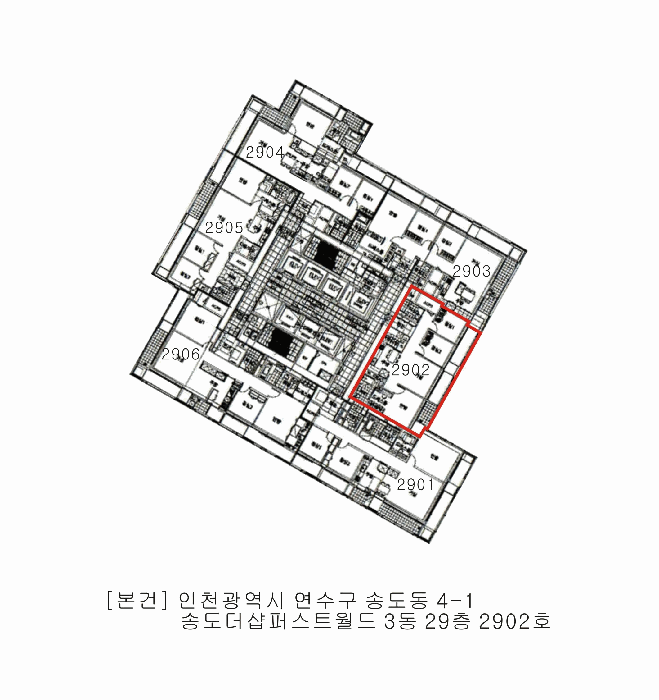 3동 29층 평면 배치도
